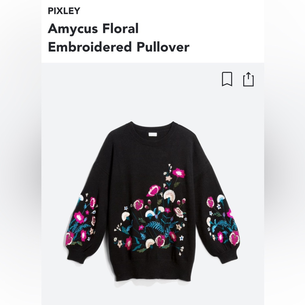 EUC Pixley size medium embroidered sweater